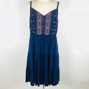 Torrid Embroidered Navy Dress